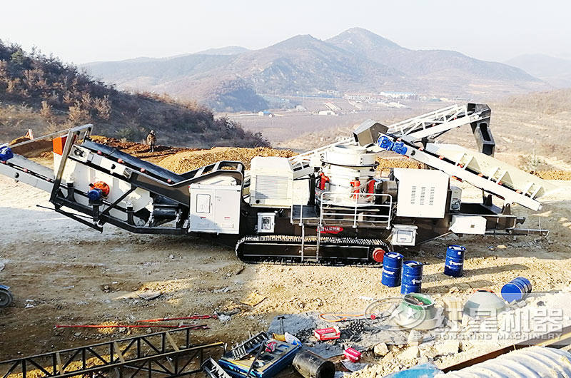 履帶式石頭破碎機(jī)船型機(jī)身，耐磨抗壓