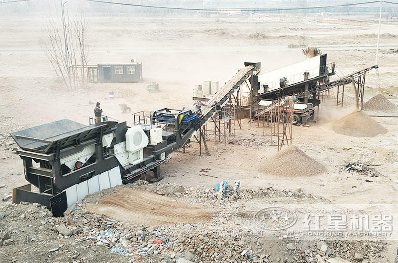 輪胎式移動(dòng)建筑垃圾處理機(jī)，多機(jī)組合，減少成本30%